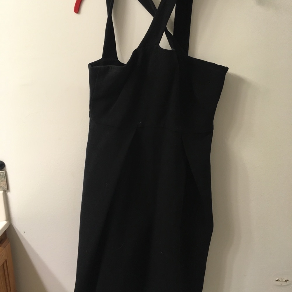 Black strips mini dress